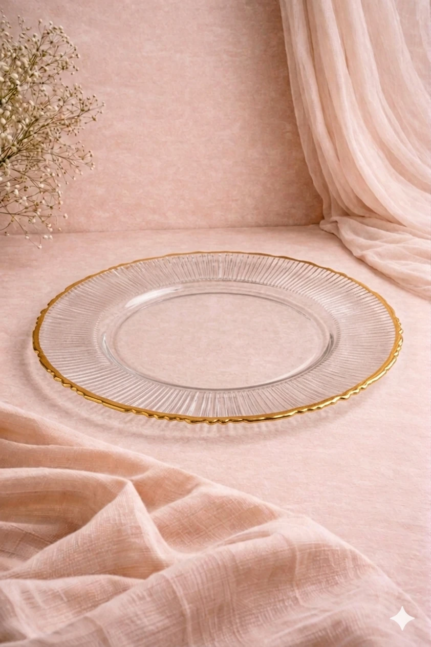BAJAPLATOS VIDRIO ORILLA DORADA TABLESCAPE