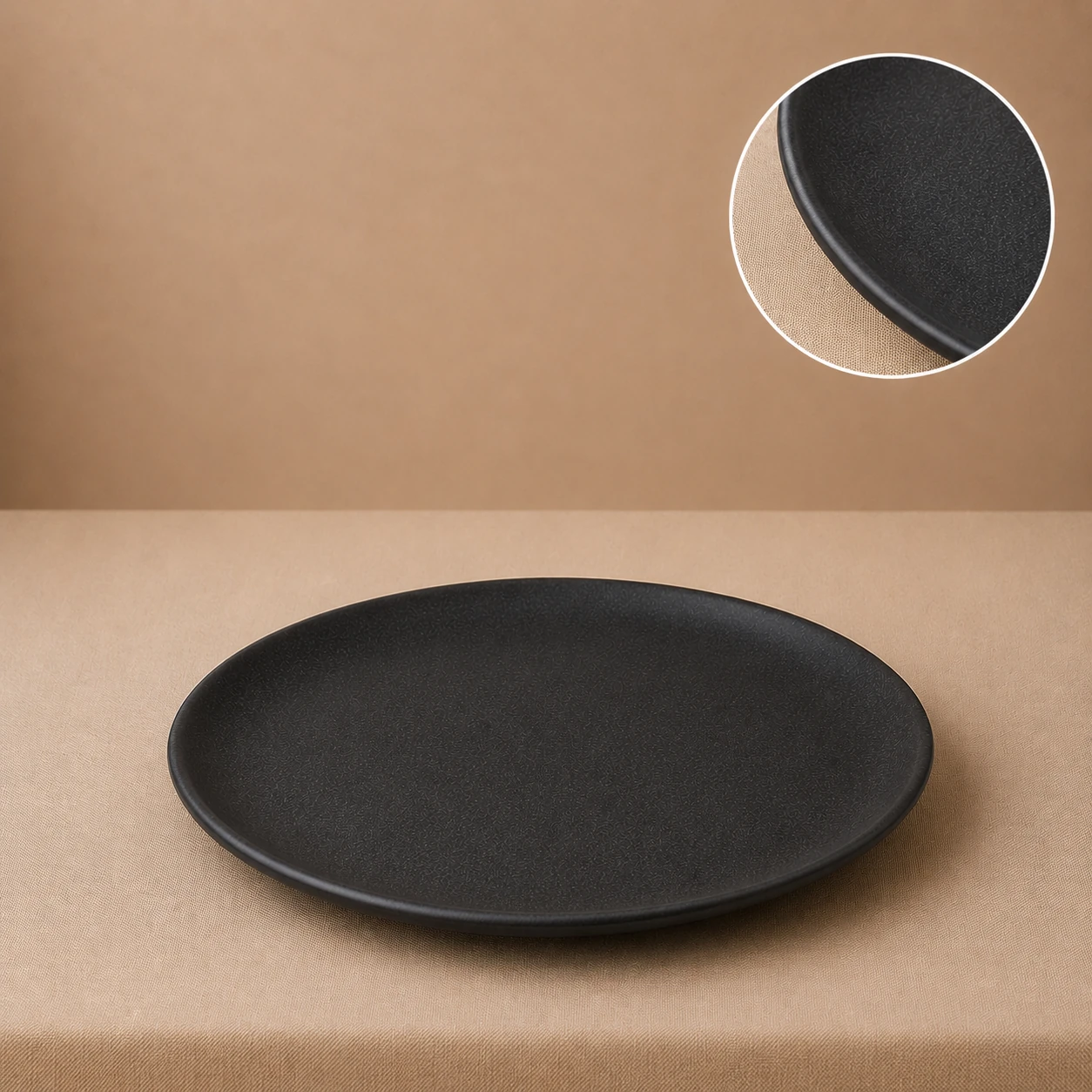 Plato charcoal tablescape